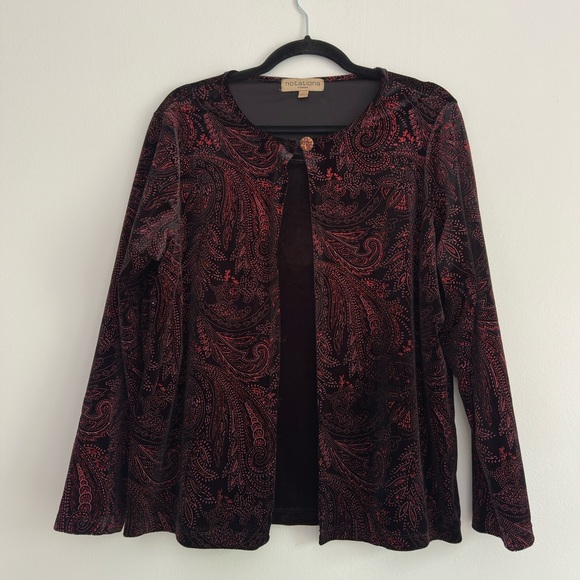 Notations Jackets & Blazers - Notations Burgundy Velvet Paisley Jacket